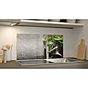 CUCINE Küchenrückwand (Basil on Fork, 80 x 40 cm, Stärke: 6 mm, Einscheibensicherheitsglas (ESG))