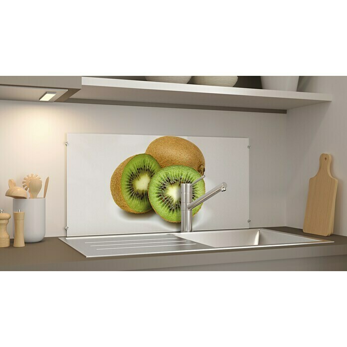CUCINE Küchenrückwand (Chinese Gooseberry, 80 x 40 cm, Stärke: 6 mm, Einscheibensicherheitsglas (ESG))