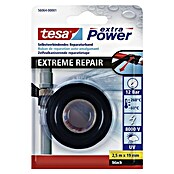 tesa Extra Power Reparaturband Extreme Repair (2,5 m x 19 mm, Schwarz, Selbstverschweißend)