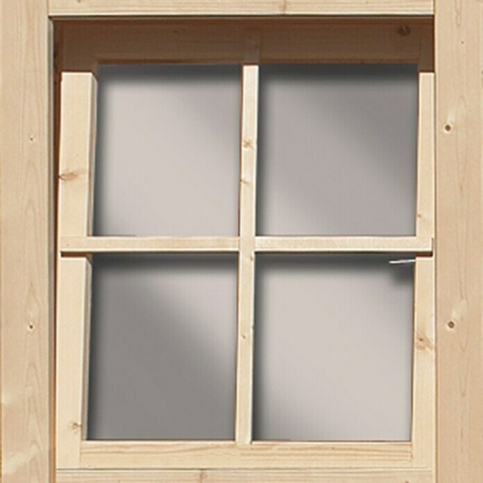Karibu Fenster-Element (Natur, Echtglas, 80 x 69 cm)
