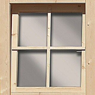 Karibu Fenster-Element (Natur, Glas, 69 x 80 cm, Geeignet für: Gartenhäuser mit 28 mm Wandstärke)