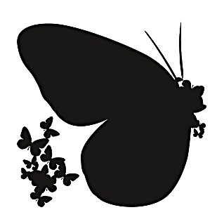 Adhesivos decorativos Butterflies (Mariposas, Negro, 31 x 31 cm)