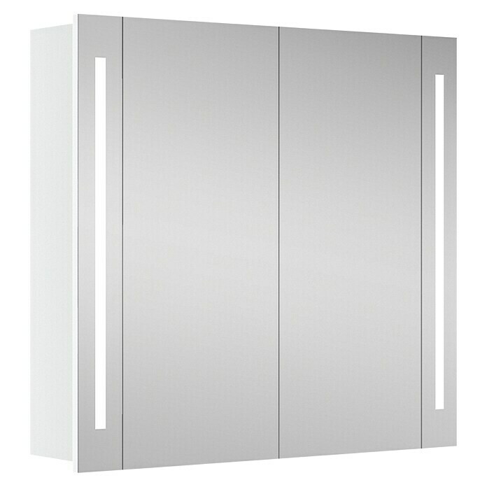 Riva LED-Spiegelschrank (B x H: 80 x 75,2 cm, Mit Beleuchtung, Spanplatte, Weiß)