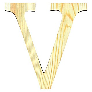 Artemio Letra de madera (Motivo: V, L x An x Al: 19 x 1 x 19 cm, Madera)