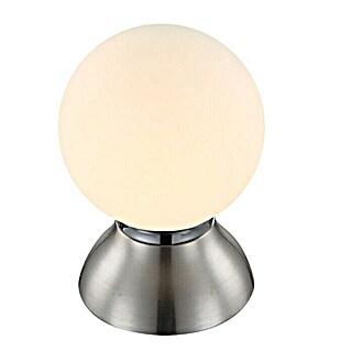 Globo Lámpara de sobremesa LED (4 W, Níquel mate, Blanco, Opal, Blanco cálido)