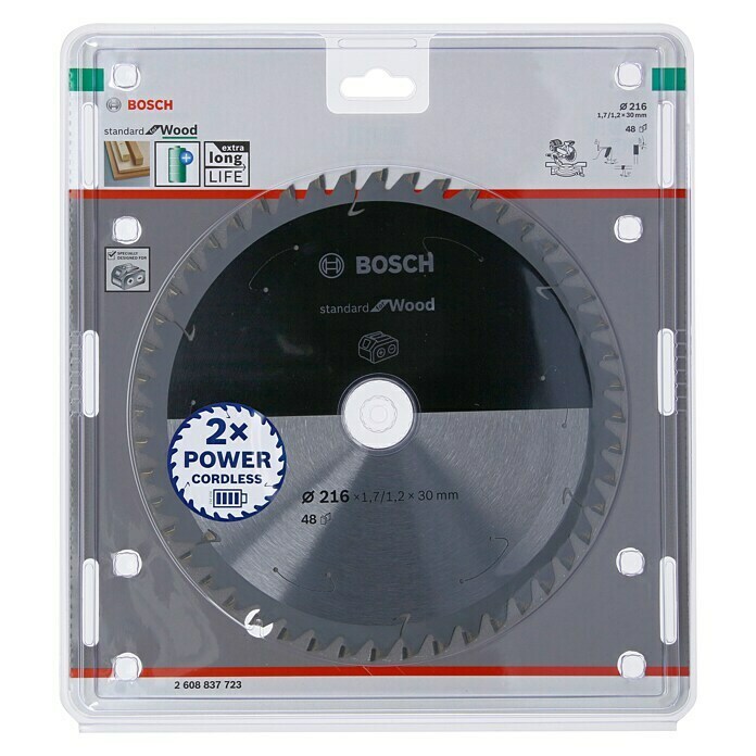 Bosch Cirkelzaagblad (Diameter: 216 mm, Boorgat: 30 mm, Aantal tanden: 48 tanden)