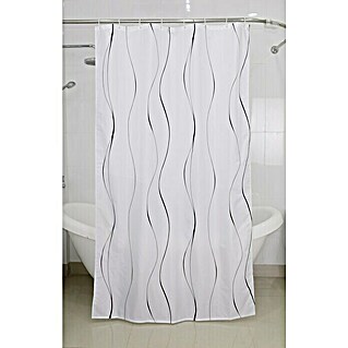 Venus Textil-Duschvorhang Schnürsenkel (120 x 200 cm, Weiß)