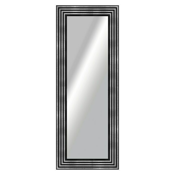 Espejo de pared negro y plata (56,8 x 156,8 cm, Negro)