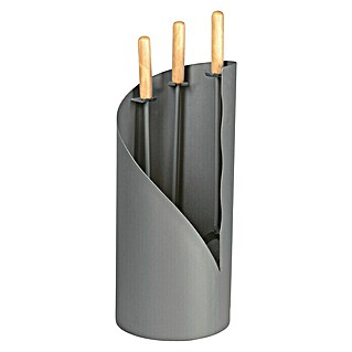 Lienbacher Juego de utensilios para chimenea (3 piezas, Antracita, Altura: 64 cm)