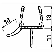 Perfil de sellado vierteaguas 10 (L x An x Al: 100 x 3 x 3 cm)