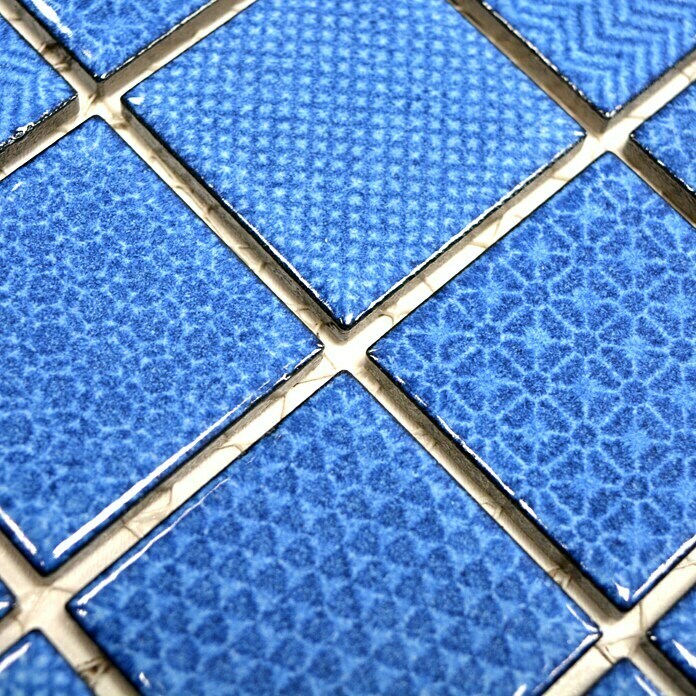 Mosaikfliese Quadrat Celadon Heritage CH C2 (29,8 x 29,8 cm, Blau, Glänzend)