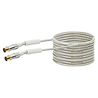 Schwaiger Priključni kabel za antenu (5 m, Bijele boje, 110 dB, IEC utikač, IEC utičnica)