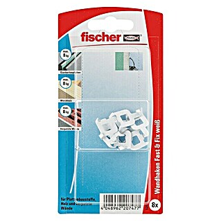 Fischer Wandhaken Fast & Fix (Weiß, Belastbarkeit: 8 kg, 8 Stk.)