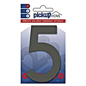 Pickup 3D Home Hausnummer Rio (Höhe: 10 cm, Motiv: 5, Grau, Kunststoff, Selbstklebend)