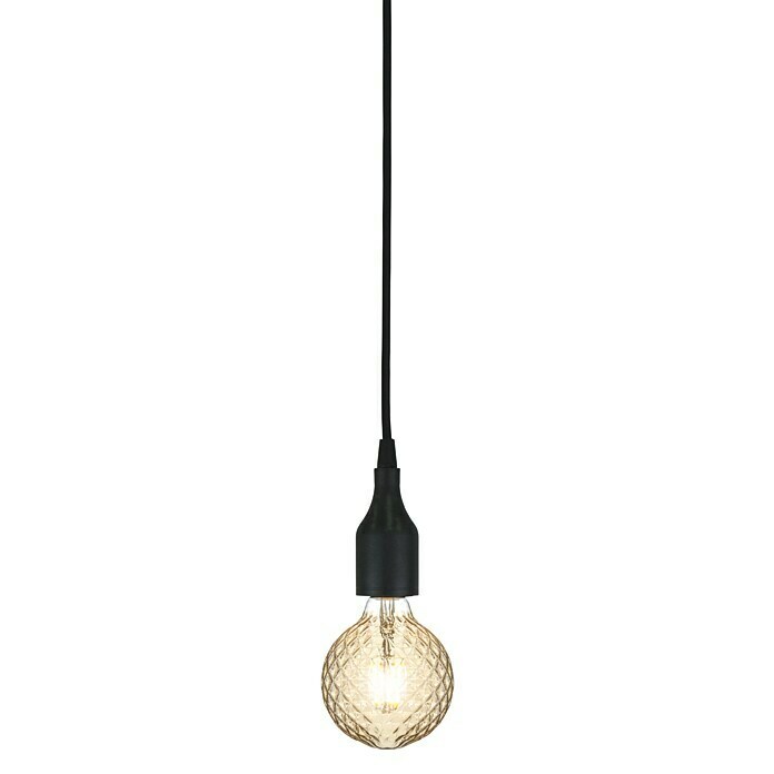 1m Stoffkabel SCHWARZ 3 x 0,75 qmm Kabel stoffummantelt Lampe Vintage Textil 