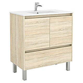 Mueble de lavabo Isla (L x An x Al: 45,5 x 79,7 x 86,8 cm, Roble claro)