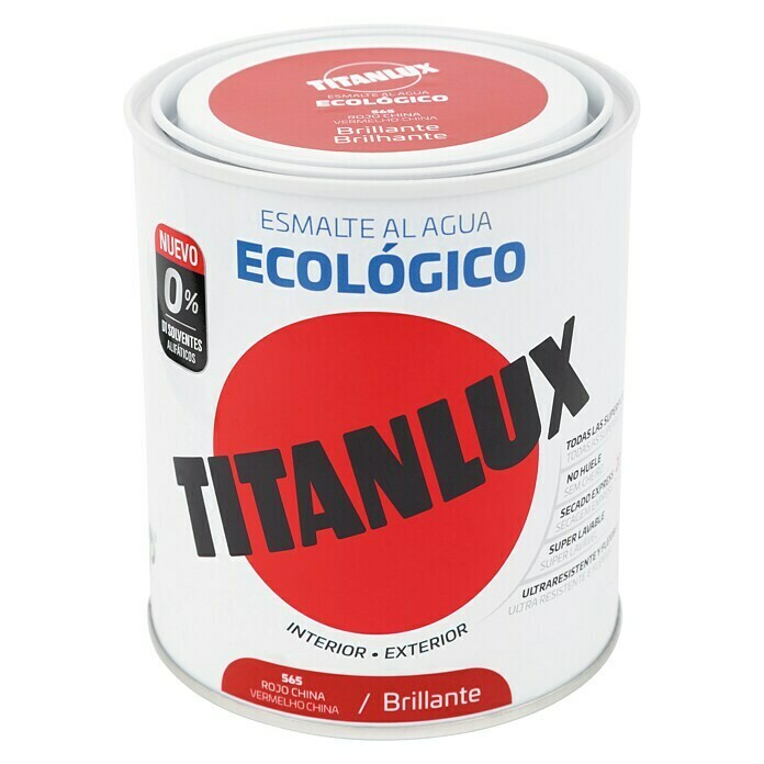 Titanlux Esmalte de color Eco Rojo China (750 ml, Brillante)
