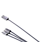 BAUHAUS Cable de carga USB (Plateado, 1 m, Conector USB A, conector USB C, conector USB Micro, conector Lightning)