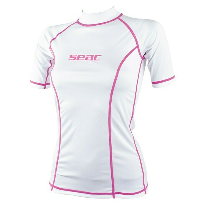 Seac Sub Camiseta térmica T-Sun Short para mujer (S, Blanco/Rosa)