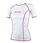 Seac Sub Camiseta térmica T-Sun Short para mujer (L, Blanco/Rosa)