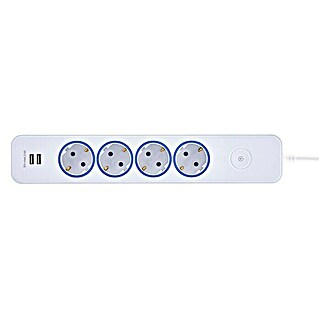 Blaupunkt Steckdosenleiste (Anzahl Steckdosen Schuko: 4 Stk., Weiß, 2 m, 2 USB-Anschlüsse)