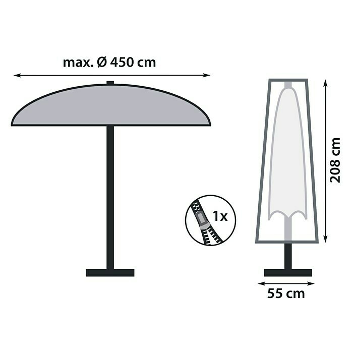 Sunfun Funda protectora para parasol (Poliéster, Específico para: Parasoles con Ø 250 - 400 cm)