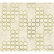 AS Creation New Walls Vliestapete Grafik (Creme/Gold, Grafisch, 10,05 x 0,53 m)