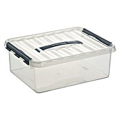 Sunware Aufbewahrungsbox Q-Line (L x B x H: 40 x 30 x 14 cm, Kunststoff, Transparent, Farbe Griff: Schwarz)