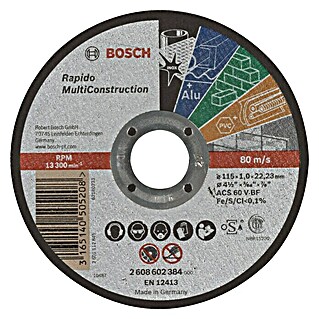 Bosch Professional Rezni disk Rapido Multi Construction (Promjer rezne ploče: 115 mm, Prikladno za: Materijali za gradilište)