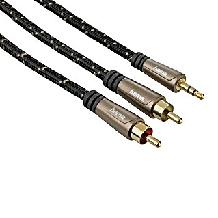 Hama Audio-Kabel (2 x Cinch-Stecker, 1 x Klinkenstecker 3,5 mm, Vergoldete Kontakte, 3 m, Thermoplastische Elastomere (TPE))