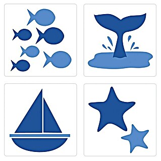 Vinilo para azulejos (Mar, 4 piezas)