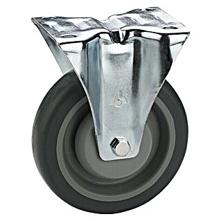 Dörner & Helmer Transportgeräte-Bockrolle (Durchmesser Rollen: 80 mm, Traglast: 140 kg, Material Rad: Thermoplastische Elastomere (TPE), Mit Platte, Kugellager)