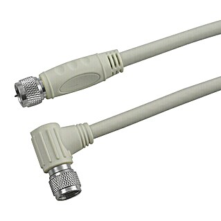 Schwaiger Priključni kabel za satelitsku antenu (1,5 m, Bijele boje, 110 dB, Jednostrano savijeno pod 90°)