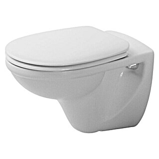 Duravit D-Code Wand-WC Basic (Mit Spülrand, Mit schmutzabweisender Glasur, Spülform: Tief, WC Abgang: Waagerecht, Weiß)