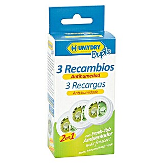 Humydry Pack de recambios para el deshumidificador Mini Tab (Manzana, 3 ud.)