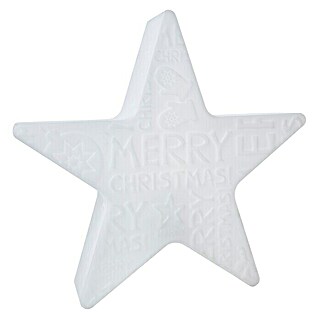 8 Seasons Design Shining Leuchtstern Star Merry Christmas (Weiß, Durchmesser: 60 cm, Polyethylen, 9 W, Lampenfassung: E27)
