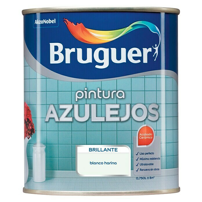 Bruguer Esmalte para azulejos gris crema (750 ml, Brillante)