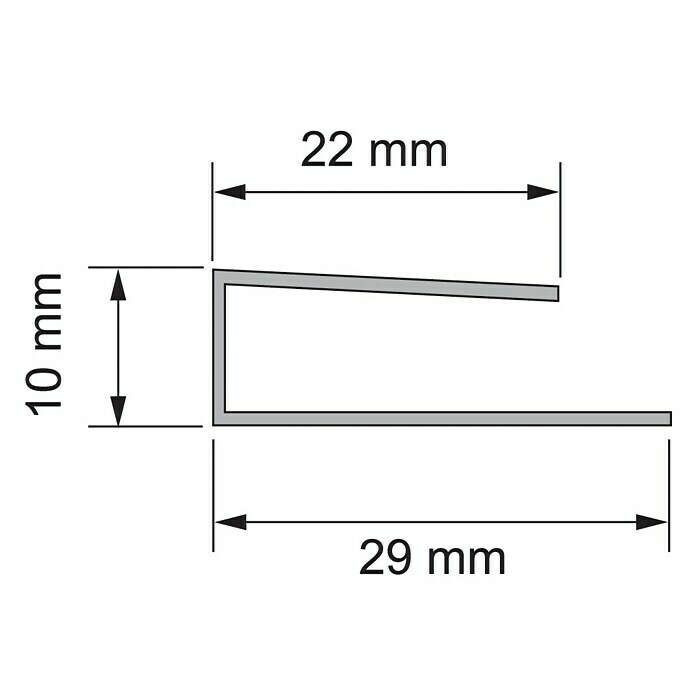 BaukulitVox Slim line Abschlussprofil B2 (Weiß, 2.600 x 30 x 10 mm)