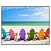 Cuadro de vidrio Beach chairs (Sillas en la playa, 50 x 40 cm, Vidrio)