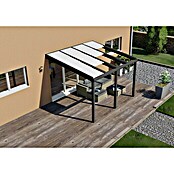 Terrassenüberdachung Special Edition mit Schiebedach (L x T: 400 x 350 cm, Polycarbonat, Anthrazitgrau, Opal)
