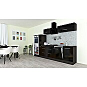 Respekta Premium Küchenzeile RP310HESBO (Breite: 310 cm, Mit Elektrogeräten, Schwarz Hochglanz)