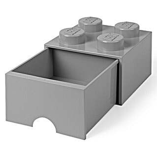 Lego Schubladenbox Brick (L x B x H: 25 x 25 x 18 cm, Grau, Anzahl Schubladen: 1 Stk.)