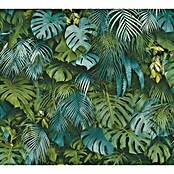 AS Creation Greenery Vliestapete Dschungelblätter (Blau/Grün, Floral, 10,05 x 0,53 m)