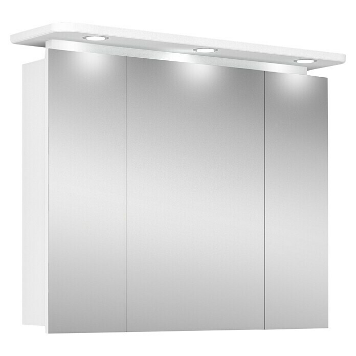 Riva LED-Spiegelschrank Aquila (B x H: 92,3 x 75,2 cm, Mit Beleuchtung, Spanplatte, Weiß)