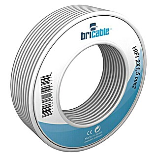 Bricable Cable de altavoz HIFI 1,5 (25 m, 1,5 mm², Gris/Blanco)