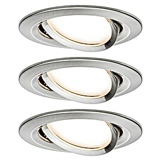 Paulmann LED-Einbauleuchten-Set Nova rund (6,5 W, Eisen gebürstet, Warmweiß)
