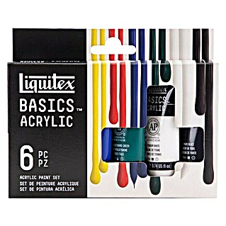Liquitex Basics Acrylfarben-Set (Farbig sortiert, 6 Stk. x 22 ml, Tube)