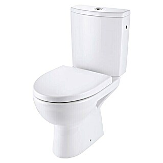 Stand-WC-Kombination Parva (Spülrandlos, Ohne Spezialglasur, Spülform: Tief, WC Abgang: Waagerecht, Weiß)