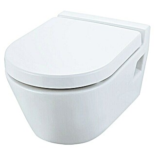 Camargue Empire Taza de WC suspendida (Con borde de descarga, Sin esmalte especial, Forma de descarga: Profundo, Salida WC: Horizontal, Blanco)