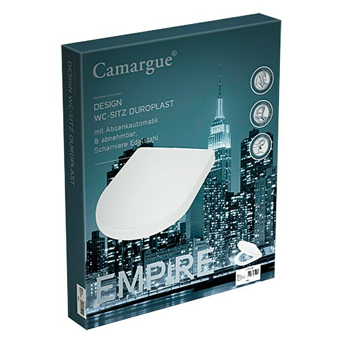 Camargue Empire Toiletzitting (Softclose, Duroplast, Wit)